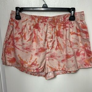 Pink Victoria’s Secret sleepwear Pink, orange, red & white tie dyed short NWOT